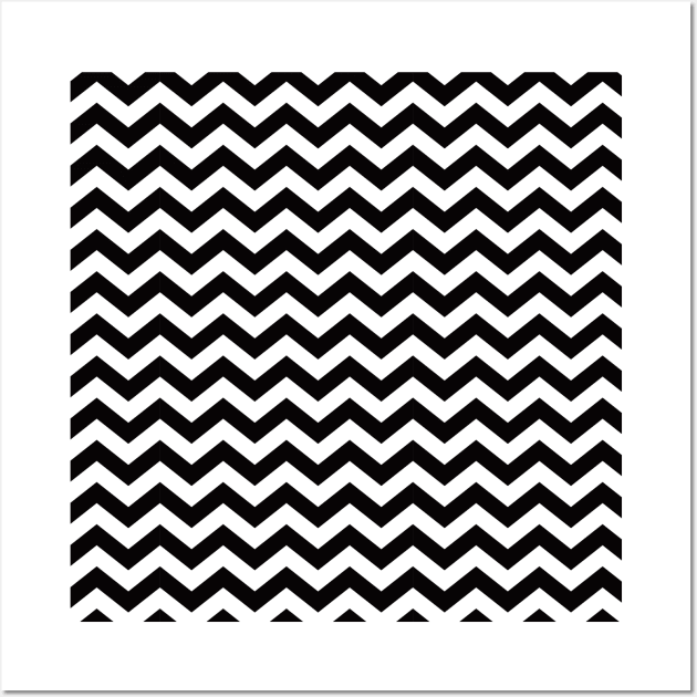 Thick Black and White Chevron Pattern Wall Art by squeakyricardo